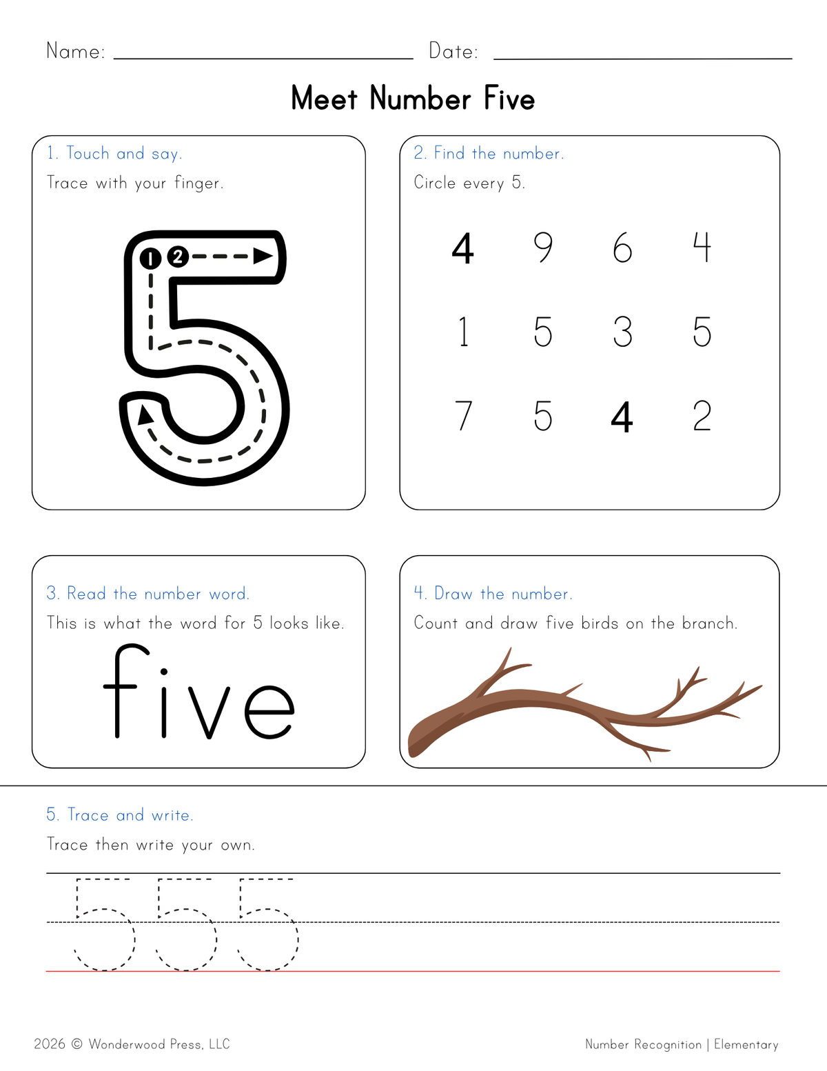 Number Recognition Activity Sheets
