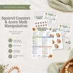 Squirrel Counters & Acorn Math Manipulatives