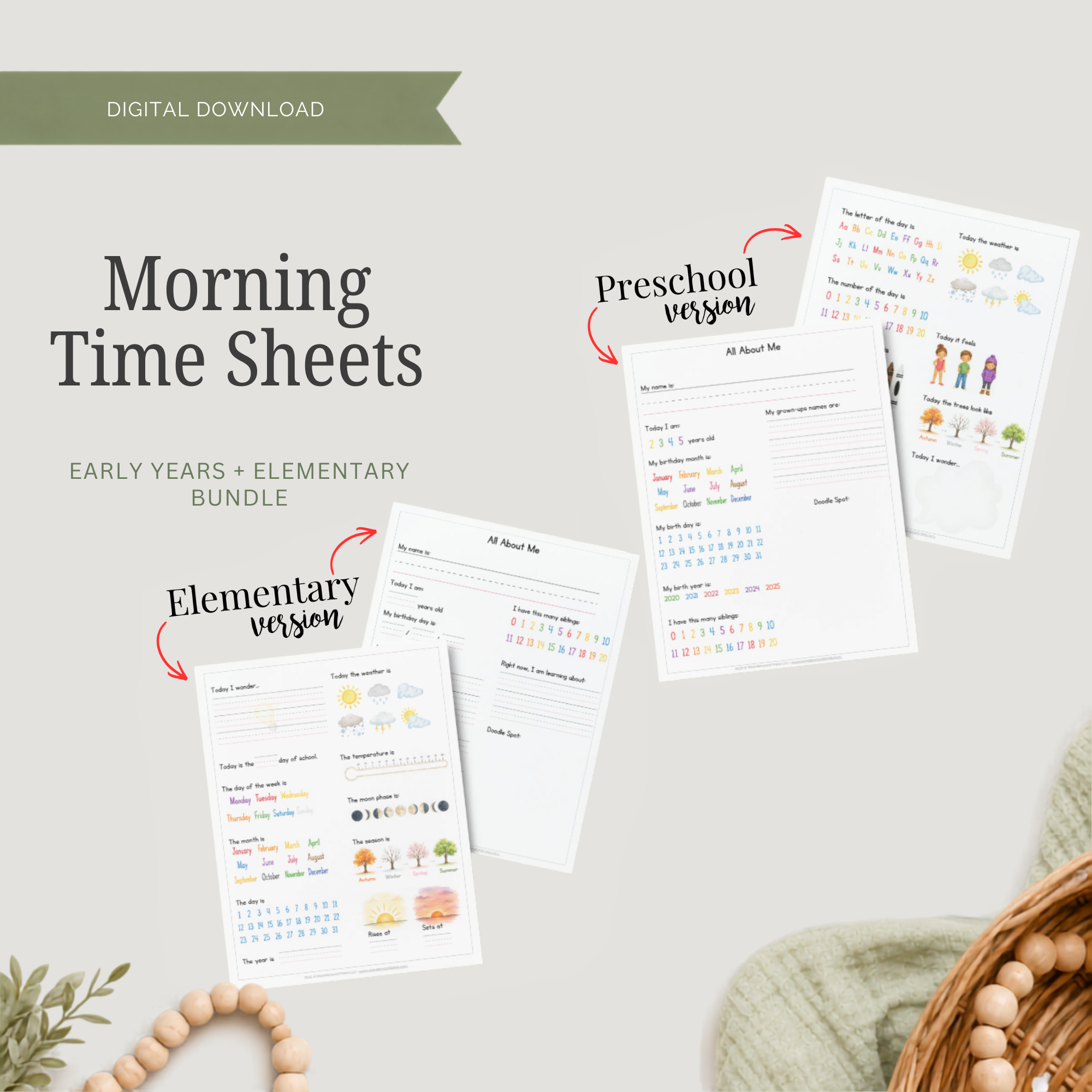 Morning Time Sheets - Bundle