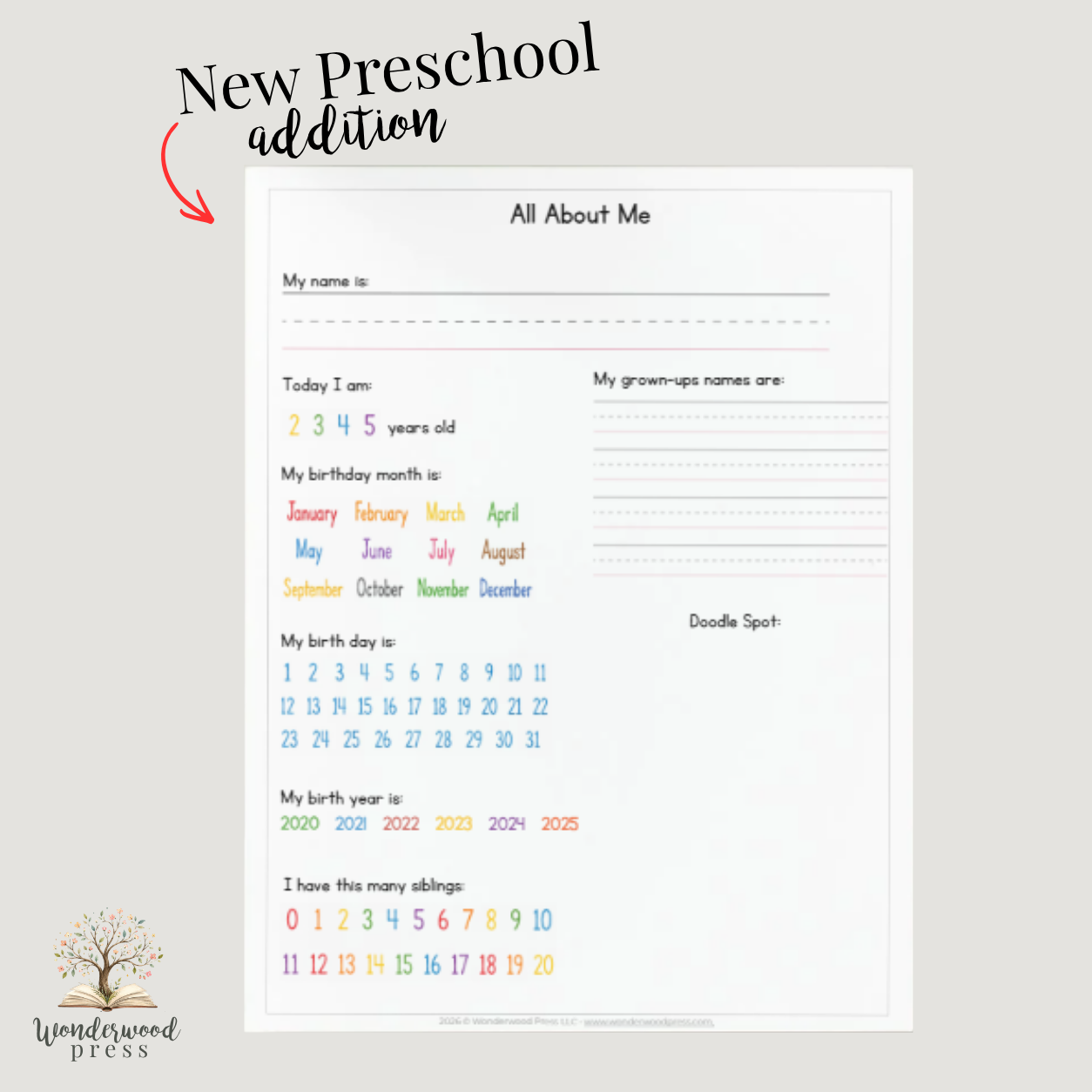 Morning Time Sheet - Early Years & Kindergarten